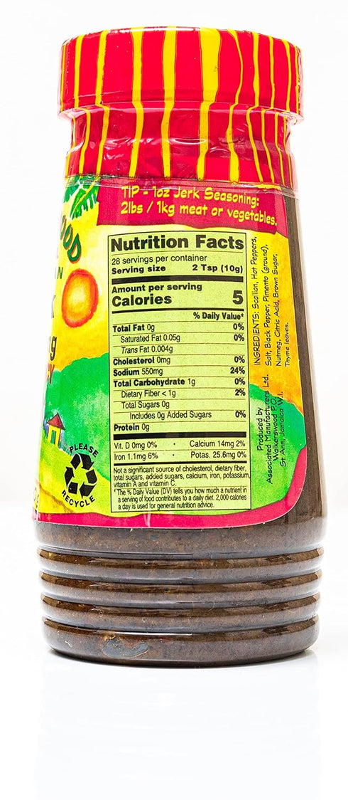 Walkerswood Hot & Spicy Traditional Jamaican Jerk Seasoning, 10 oz