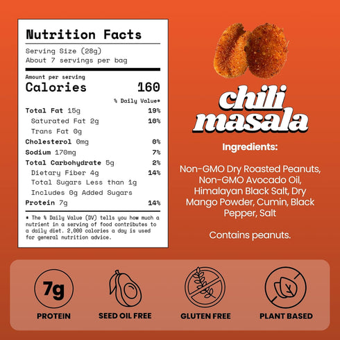 3-Pack 7oz Confusion Snacks Chili Spiced Hot Peanuts Spicy Snacks with a Hot & Spicy Taste, Keto, High Protein, Seed