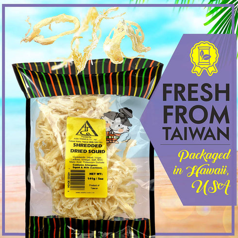 (5 oz.) Asia Trans Saki Ika Dried Cuttlefish Snack | Hawaiian Seafood Jerky | High-Protein, Low-Fat, Low-Calorie