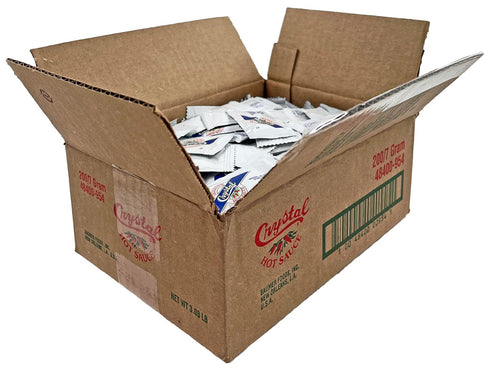 200 (7) Packets Louisiana Crystal Hot Sauce Box of Gram