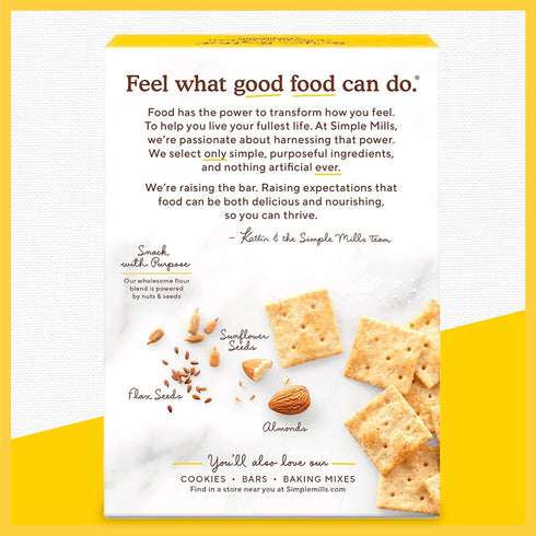 7 (Pack 2) Simple Mills Almond Flour Crackers, Family Size, Fine Ground Sea Salt - Gluten Free, Vegan, Healthy Snacks