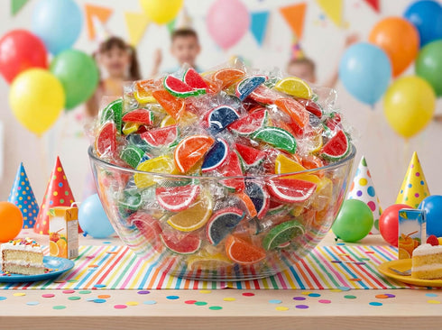 EMPORIUM CANDY TASTY TREATS FOR THE TUMMY 1 lb Emporium Candy Assorted Fruit Slices - of Fresh Delicious Wrapped Sweet