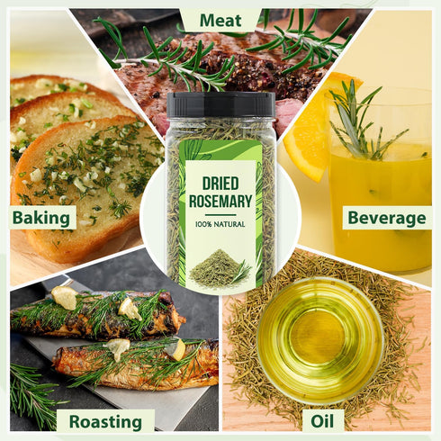4.2 oz (120g), Soeos Dried Rosemary Leaves, Whole Rosemary for Cooking, Seasoning, Baking, Roasting, Marinades and Tea