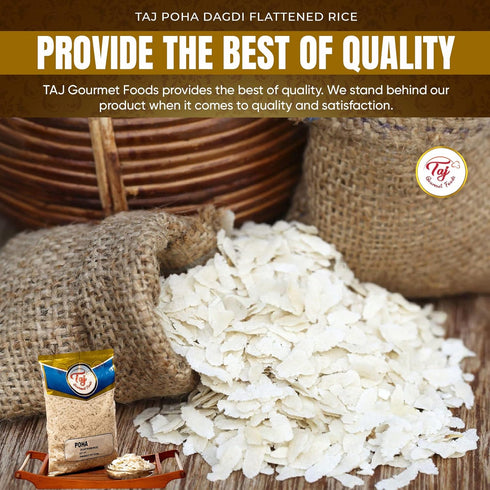 TAJ Gourmet Foods 2-Pounds TAJ Poha Dagdi Flattened Rice, Powa Dagdi, Powa