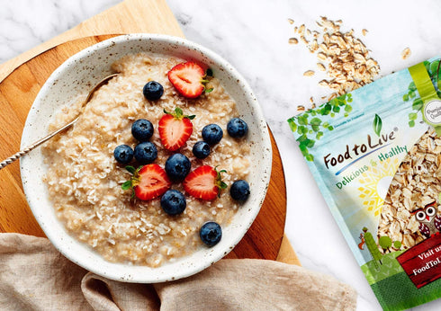 1 Food to Live Quick Cooking Rolled Oats, Pound One Minute Oatmeal, Whole Grain, Instant Meal, Dry Thin Flakes