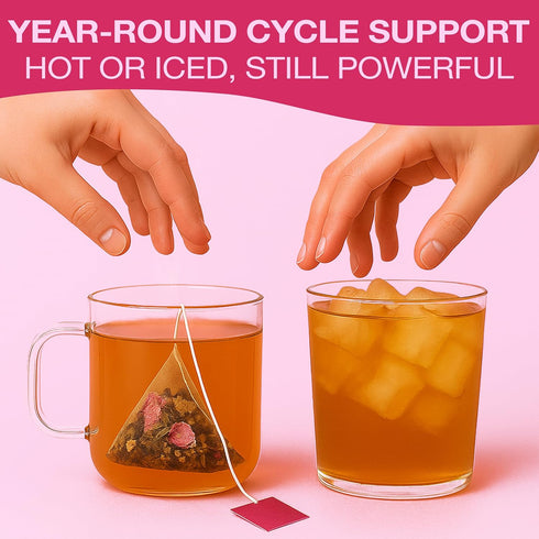 Organic Hormone Balance Tea for Women Raspberry Leaf, Vitex & Tulsi Herbal Hormone Balance Tea for PMS, PCOS