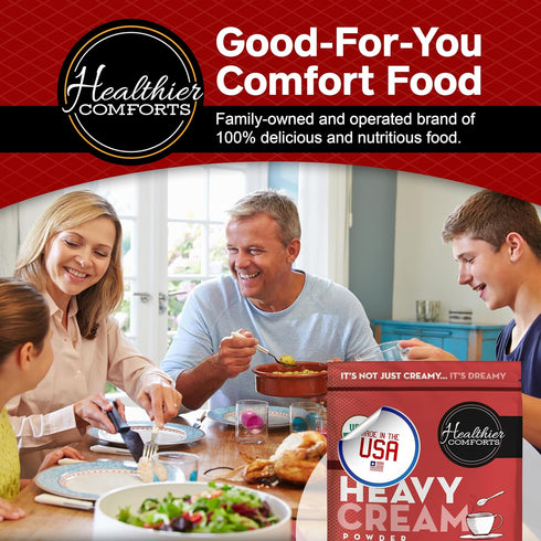 (72% (21 Healthier Comforts Organic Heavy Cream Powder Butterfat) | Certified USDA Organic, Kosher | Gluten Free