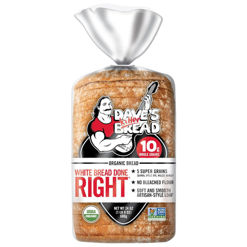 Dave's Killer Bread White Bread Done Right, Artisan-Style Organic White Bread, 24