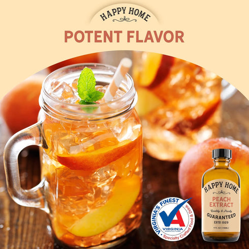 Happy Home Natural Peach Flavor, Premium, Certified Kosher, 4 oz.