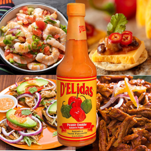D'ELidas Habanero Hot Sauce, Natural Habanero Pepper Sauce, Chombo Picante #1 in Panama, Non-GMO, Keto Friendly, 10 Fl