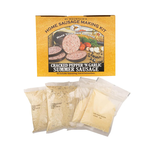 Summer 30 lbs Hi Mountain Sausage Seasoning & Cure CRACKED PEPPER 'N GARLIC Casings are NOT Included Seasoning, Cure