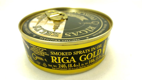 8.4 (240g) 3 PACK RIGA GOLD Riga Sprats Smoked Sprats In Oil. LARGE Sized Rigas Zelts Canned Ounce