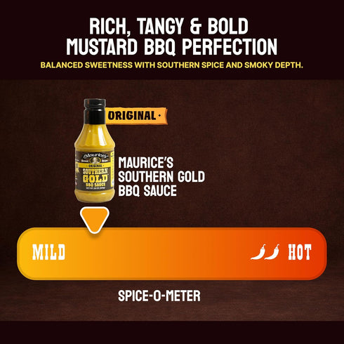 18oz (Pack 2) Maurices Southern Gold BBQ Sauce Classic Carolina Mustard BBQ Sauce with Bold Flavor Authentic Southern