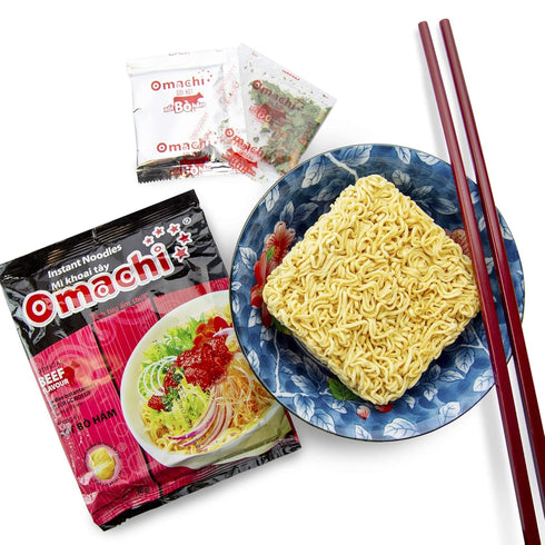 Masan Pack 30) OMACHI Golden Potato Noodles - Beef Stew Flavor - Made with Natural Ingredients (Beef Stew