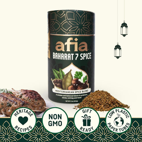 7 (1pk, 2.1oz) Afia - Baharat Spice Blend | Baharat Spice Mix for Kofta, Kebab, Grilled Meat Seasoning | Premium