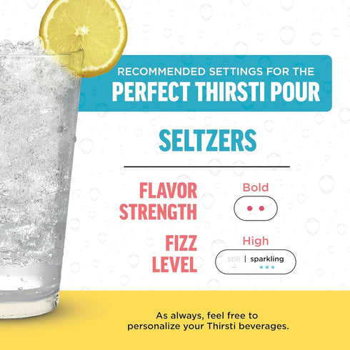 20, 12oz 3 Pack, Ninja Thirsti Flavored Water Drops, SELTZER Lemon, Crisp and Refreshing Sparkling Water, Zero
