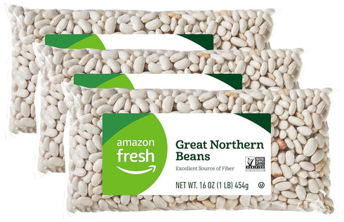Amazon Fresh, Great Northern Beans, Whole, 16 Oz (Pack of 3)
