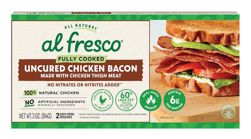 Al Fresco Fully Cooked Uncured Chicken Bacon 3 oz