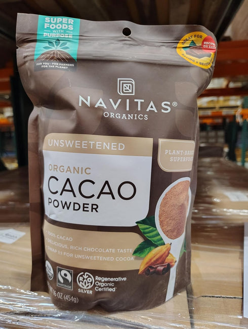 1:1, (16oz. 76 Navitas Organics Cacao Powder - Cocoa Powder Substitute For Hot Chocolate, Baking & More - Regenerative