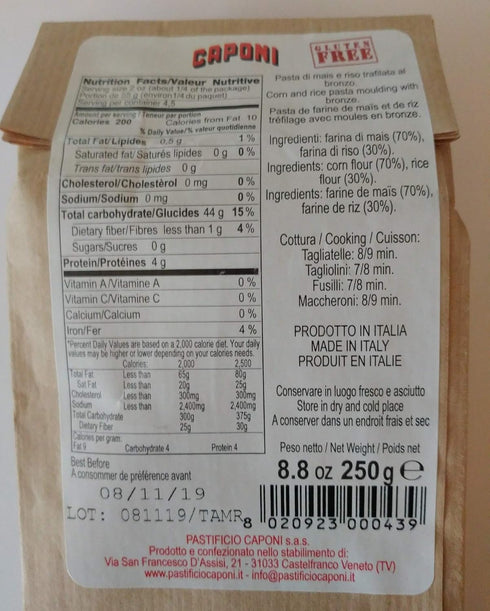 Caponi Gluten-Free Maccheroni by Tuscany