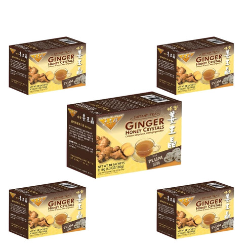 5 Packs 30 Prince of Peace Instant Ginger Honey Crystals, of Sachets Instant Hot or Cold Beverage Easy to Brew Ginger