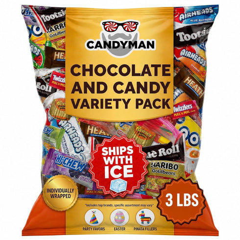 3 Lb Bulk Candy Variety Pack, Assorted Chocolate Candy Individually Wrapped, Fun
