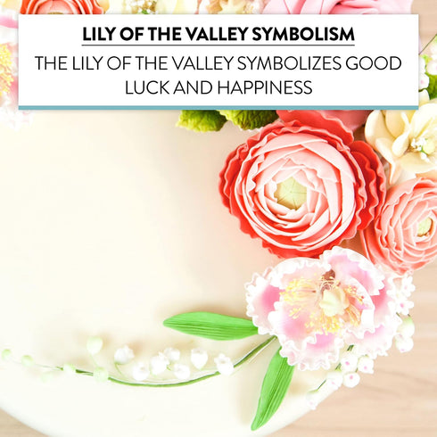 4 Count Global Sugar Art Lily of the Valley Sugar Cake Flowers Spray White, by Chef Alan Tetreault