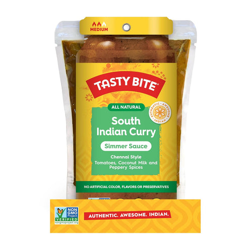 Simmer 7-Ounce 5-Pack, 3-4 Tasty Bite Chennai South Indian Curry Sauce, Servings Per Pouch, Vegan, Kosher, All Natural