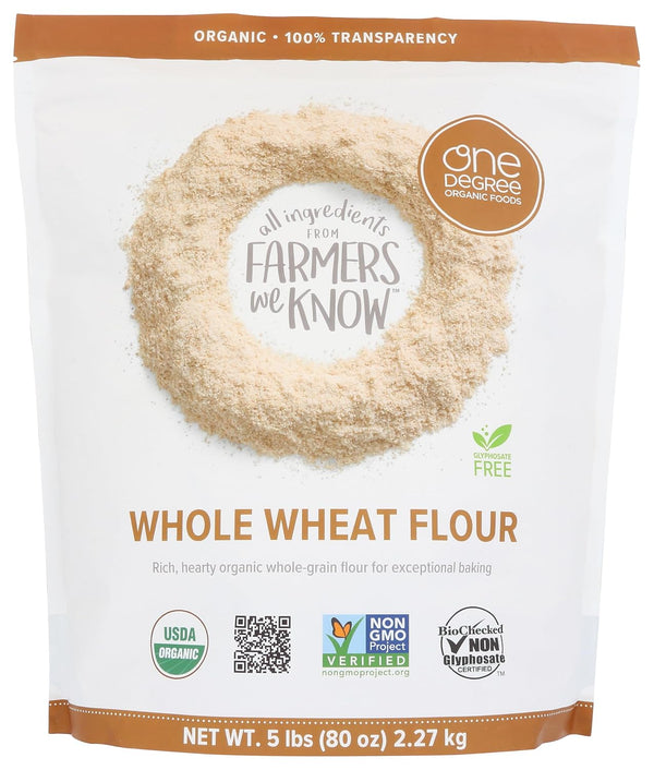One Degree Organics Sprouted Whole Wheat Flour, Glyphosate-Free, USDA Organic, Whole Grain,