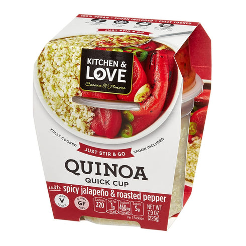 6-Pack Kitchen & Love Jalapeno & Roasted Pepper Quinoa Quick Meal | Vegan, Gluten-Free, Ready-to-Eat, No Refrigeration