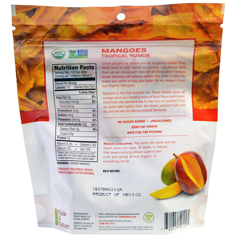 3 oz(Pack 3) Made in Nature, Organic Mangos Sweet & Tangy Supersnacks