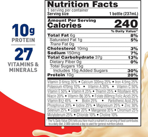 8 Oz Pack 24 BOOST Original Ready to Drink Nutritional Drinks, Very Vanilla, Fl Bottles