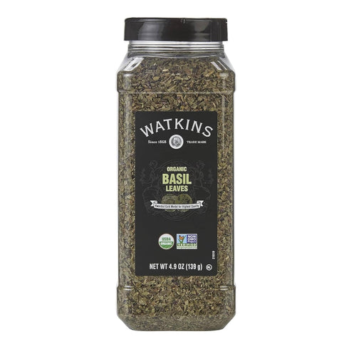 Watkins Gourmet Spice, Organic Basil, Bulk Food Service Size, 4.9 oz (Pack