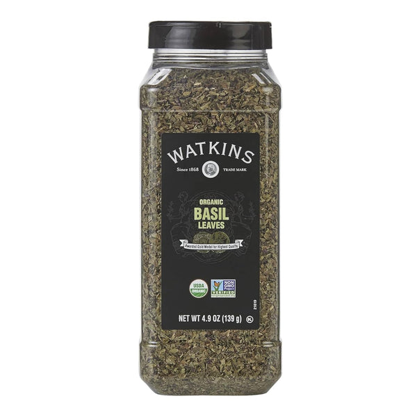 Watkins Gourmet Spice, Organic Basil, Bulk Food Service Size, 4.9 oz (Pack