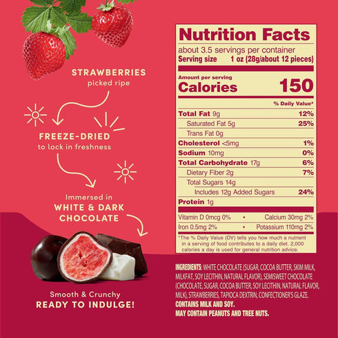 3.4 OZ Tru Fru Hyperdried Strawberry in Dark Chocolate