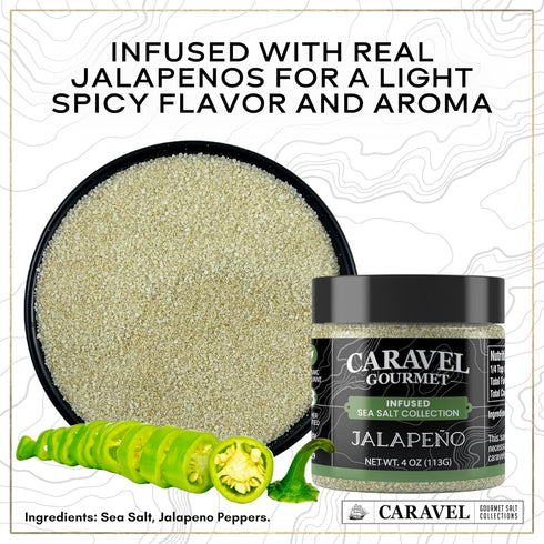 Pack 3-Flavor 4 oz Spicy Sea Salt Gift Spicy Cooking Salts Bundle, Jar Each Habanero, Jalapeno, & Cajun Finishing Salt