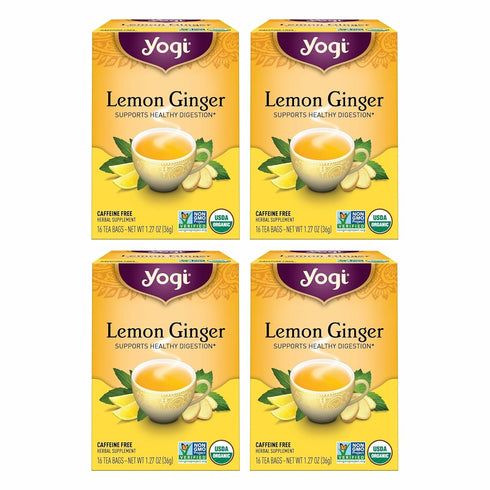 Yogi Tea Lemon Ginger - 16 Bags per Pack (4 Packs) -