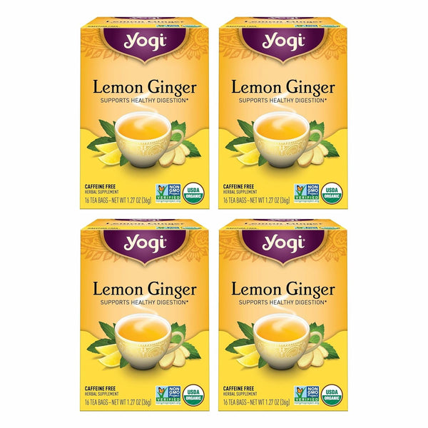 Yogi Tea Lemon Ginger - 16 Bags per Pack (4 Packs) -
