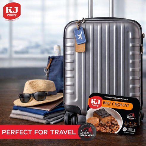 (2 Pack) KJ Poultry Kosher Ready Meals - Beef Chulent & Kugel, MRE Meat Meals Ready to Eat, Shabbos Food Prepared