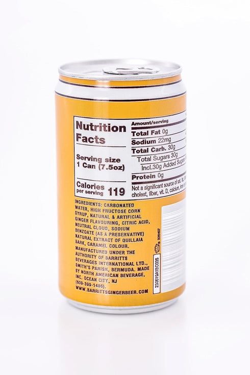 7.5 oz 24 Pack, Barritt's Ginger Beer Original Ginger Beer, Non-Alcoholic Soda Cocktail Mixer, fl Cans, Mini, Gluten