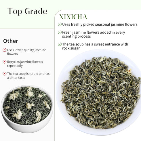 96 4.23oz/120g XIXICHA Jasmine Tea Loose Leaf Grade AAA Chinese Jasmine Green Tea Loose Leaf Natural Aroma and Sweet