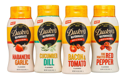 14 (Pack 1) Dukes Bacon & Tomato Flavored Mayonnaise Squeeze Bottle Smoky & Savory, Ounce