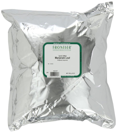 Frontier Co-op Marjoram Leaves, 1-pound Bulk Bag, Cut & Sifted, Minty, Sweet