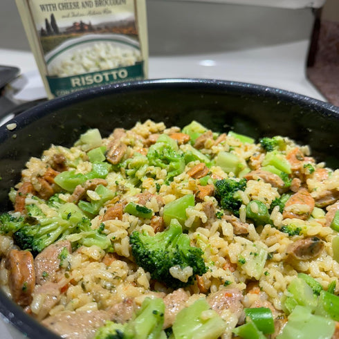 8oz Pack 6) Alessi Autentico, Premium Seasoned Risotto, Italian Arborio Rice, Easy to Prepare, (Porcini Mushroom