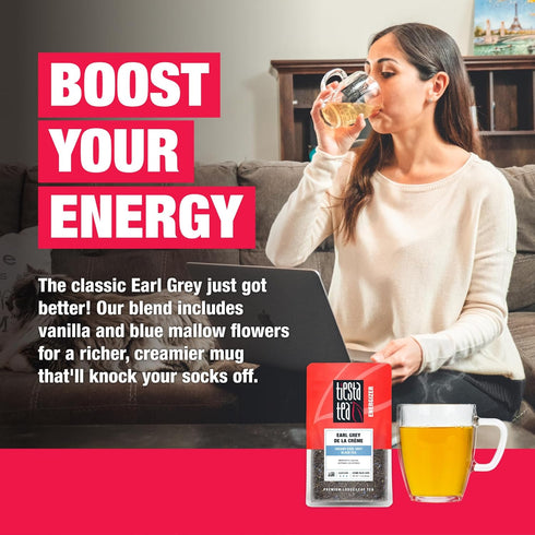 25 1.7 Tiesta Tea - Earl Grey de la Crme, Premium Loose Leaf Tea Blends, Caffeinated Black, Make Hot or Iced & Brews Up