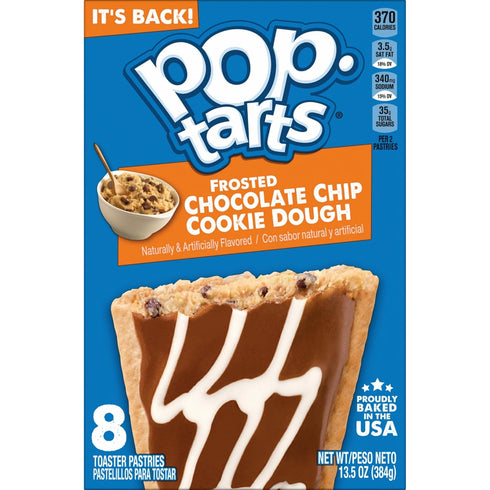 (96 Pop-Tarts Toaster Pastries, Lunch Snacks, Frosted Chocolate Chip Cookie Dough Pop-Tarts)