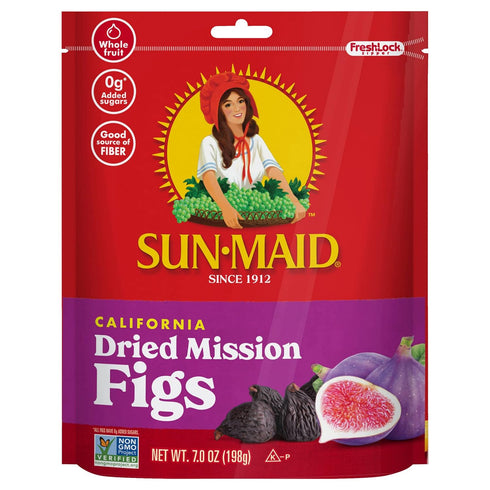 Sun-Maid California Dried Mission Figs, No added sugar, Non-GMO 7 oz (Pack