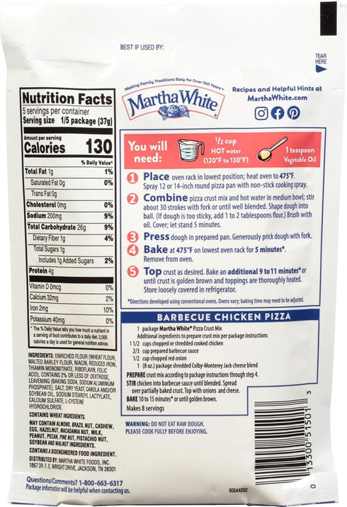 Martha White 6.5 (Pack 12) Pizza Crust Mix, Ounce