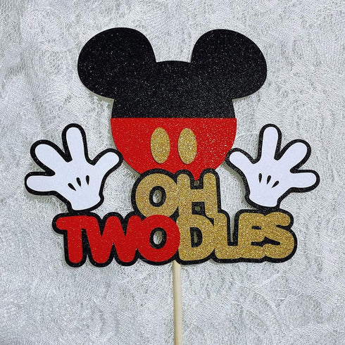Oh Twodles Mouse Cake Topper | 2nd Birthday Party Supplies and Decorations
