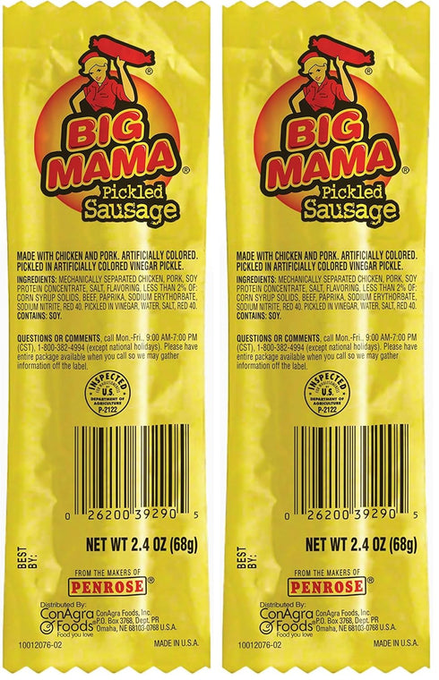 Penrose Big Mama Pickled Sausages, Keto Friendly, 2.4 oz (Pack of 2)